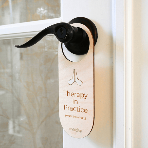 Mache Birch Self Care Sign, Therapy Door Hanger
