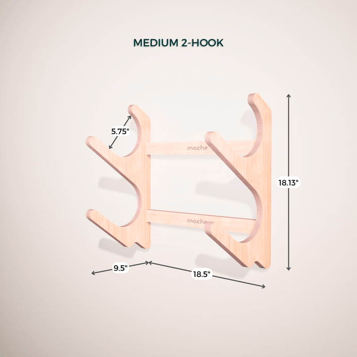 Mache MED: 2-Hook Rack Stack Rack Yoga Prop Wall Organizer