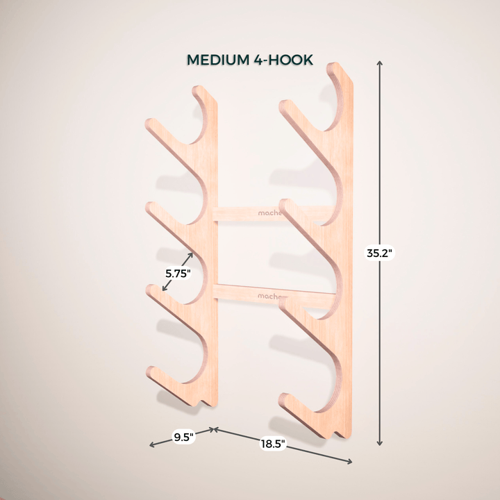 Mache MED: 4-Hook Rack Stack Rack Yoga Prop Wall Organizer