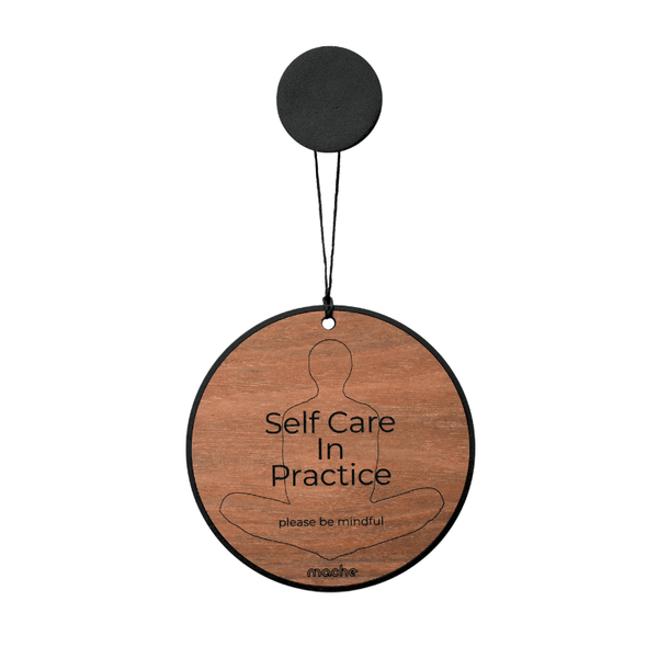 Mache Walnut Self Care Sign, Self Care Medallion