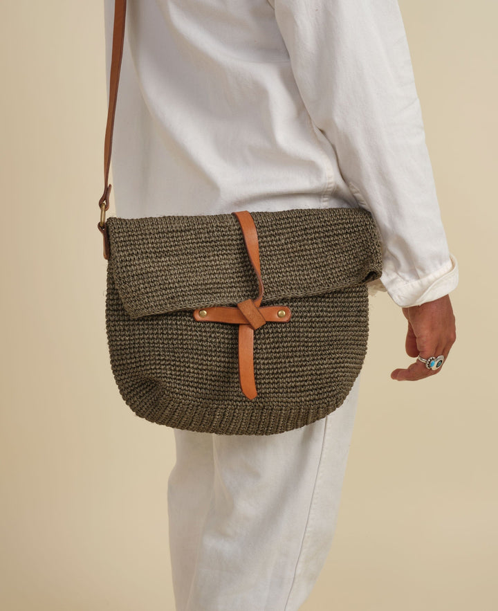 Made by Minga Green Carmen Woven Crossbody Bag | Sage Green