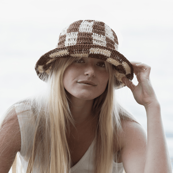 Made by Minga Summer Bucket Hat - Crocheted Checkered