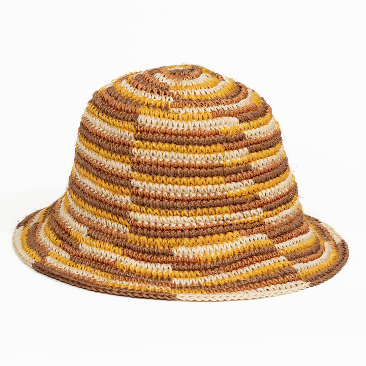 Made by Minga Woven Bucket Hat - Crocheted Multicolor Stripe