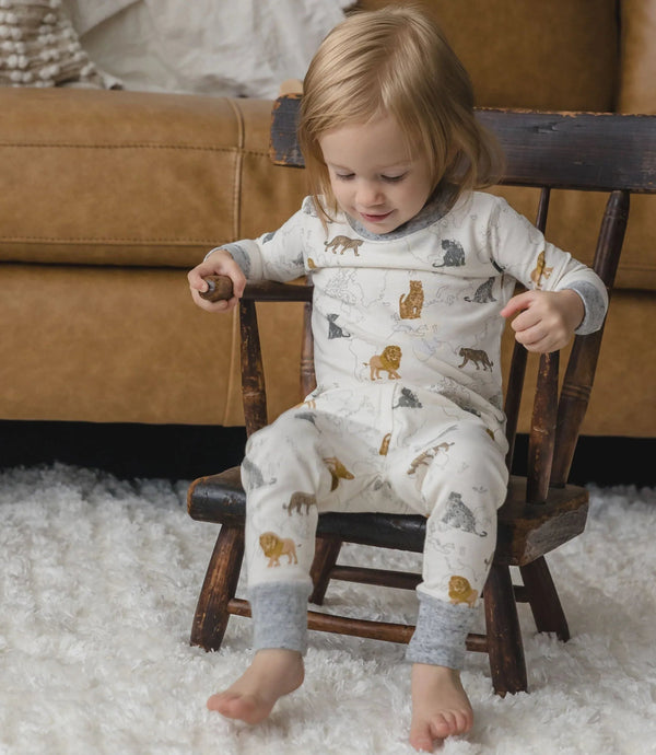 MeOMyEarth Big Cats 2-Piece Pajama Set – Eco-Friendly Infant & Toddler Sleepwear
