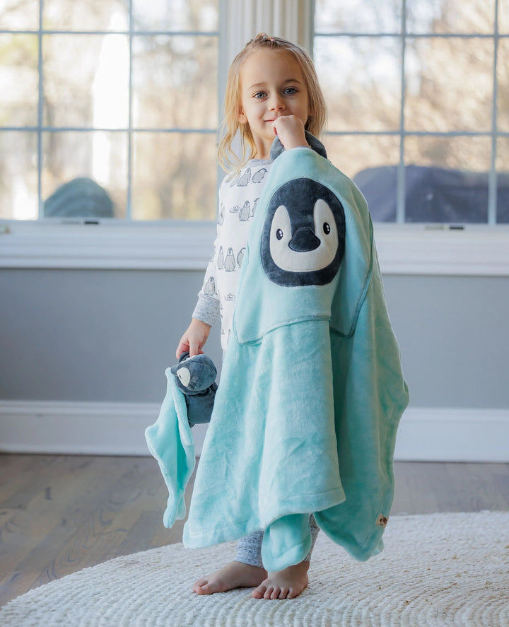 MeOMyEarth Plush Penguin case with attached blanket inside
