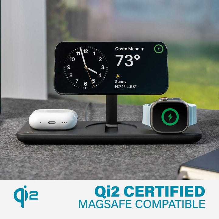 Nimble 3-in-1 Wireless Charger / Black PODIUM 3-in-1 Wireless Charger