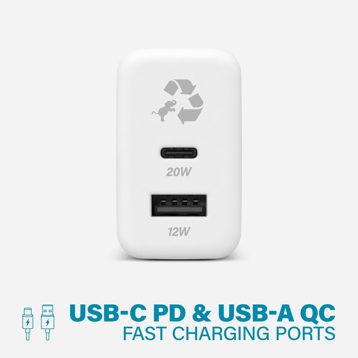 Nimble Polar White WALLY Duo 32W Wall Charger