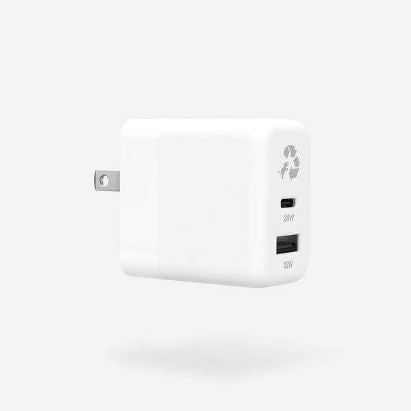 Nimble Polar White WALLY Duo 32W Wall Charger