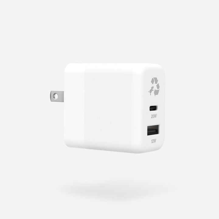 Nimble Polar White WALLY Duo 32W Wall Charger