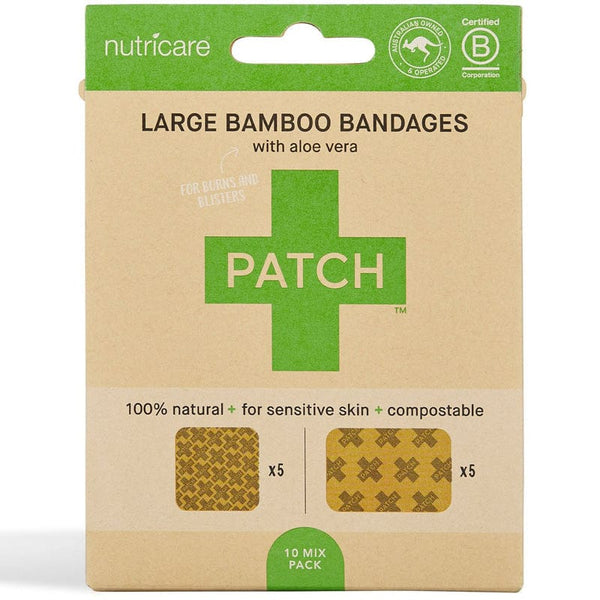 PATCH Large Aloe Vera Compostable Bamboo Bandages 10ct