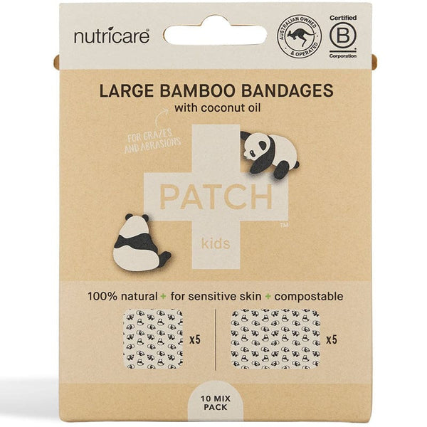 PATCH Large Coconut Oil Compostable Bamboo Bandages 10ct
