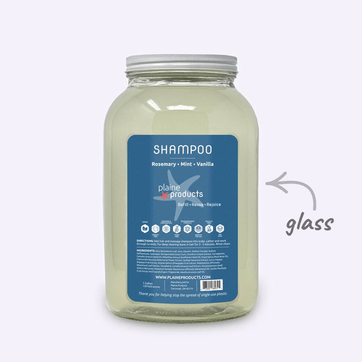 Plaine Products Rosemary Mint Vanilla / 1 gal / No Pump (Refill) Refillable Shampoo 16oz, 2.5oz