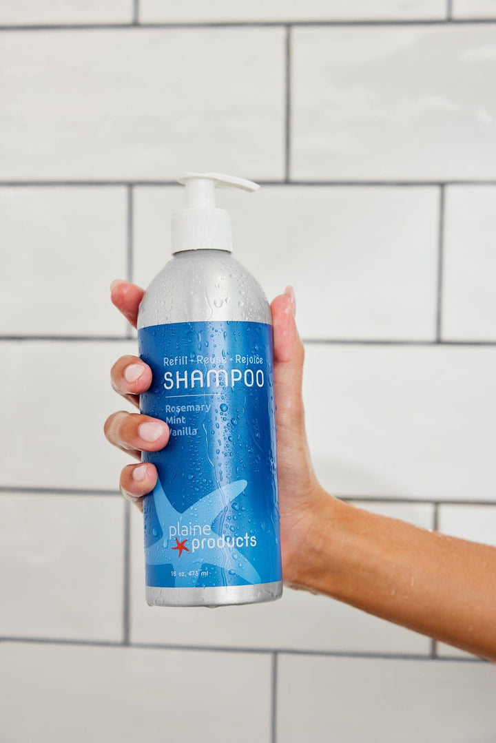 Plaine Products Rosemary Mint Vanilla / 16 oz / 16oz Pump (+$0.75) Refillable Shampoo 16oz, 2.5oz