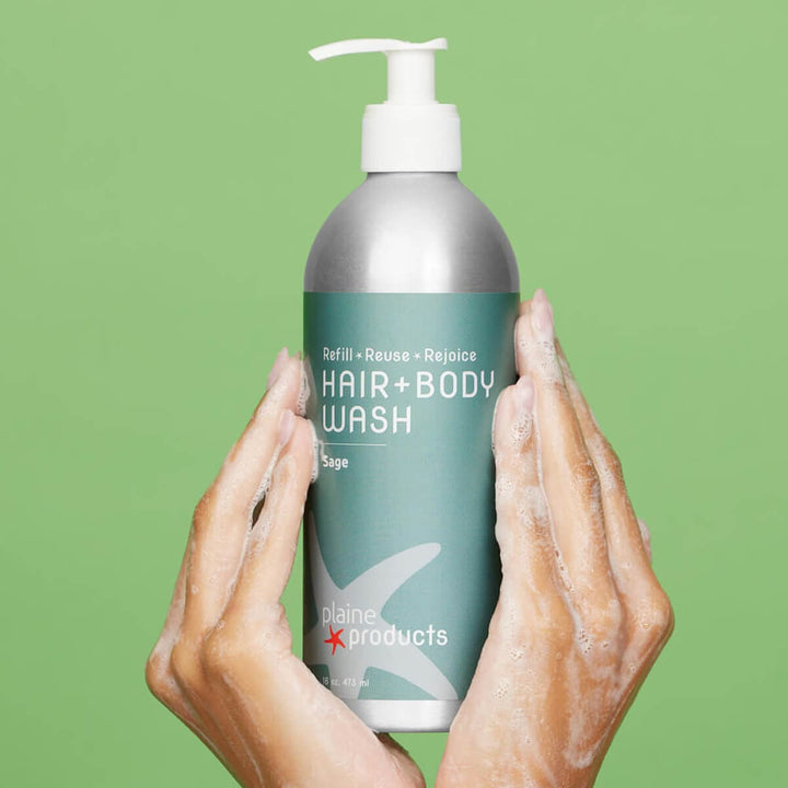 Plaine Products Sage / 16 oz / 16oz Pump ($0.75) Hair + Body Wash 2:1