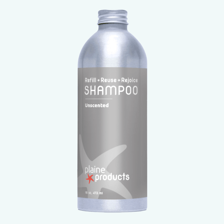 Plaine Products Unscented / 16 oz / No Pump (Refill) Refillable Shampoo 16oz, 2.5oz