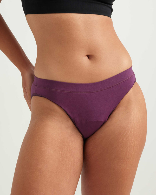 Saalt Regular / XXS / Deep Plum Leakproof Comfort Bikini