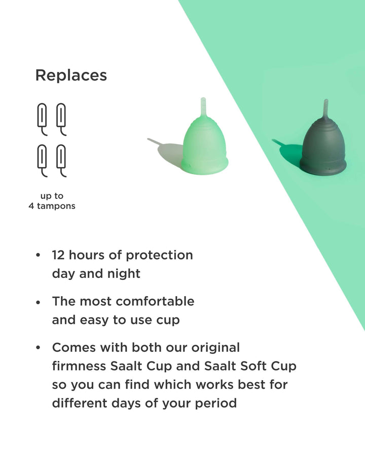 Saalt Twin Pack – Menstrual Cups (Original + Soft)