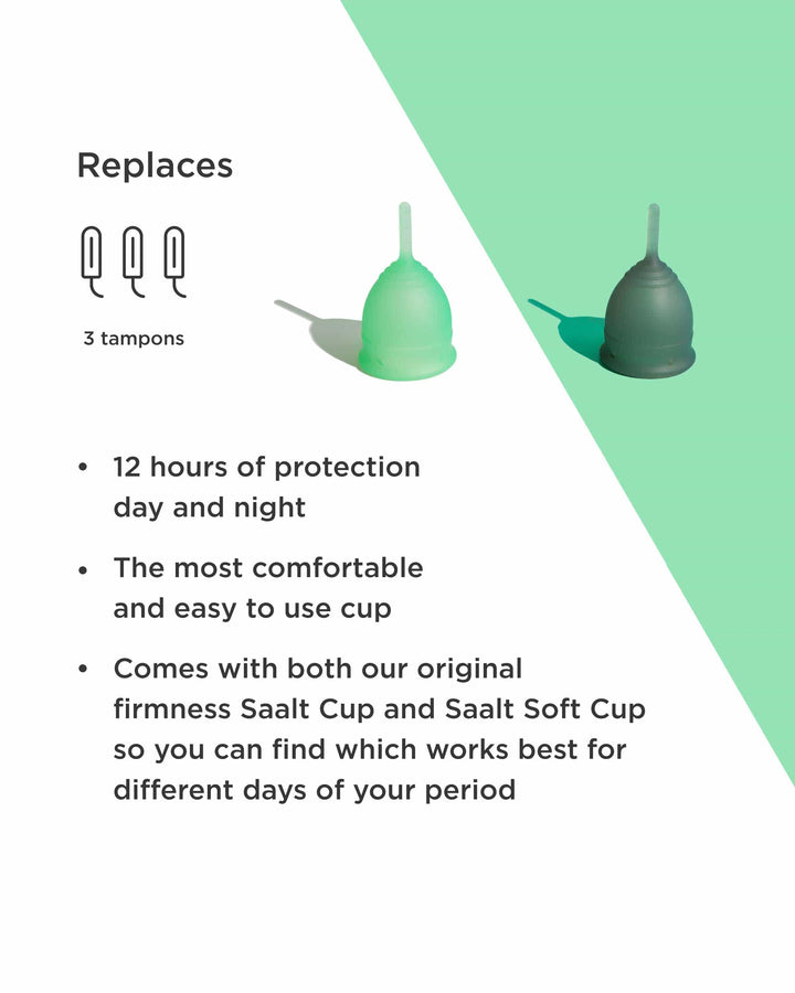 Saalt Twin Pack – Menstrual Cups (Original + Soft)