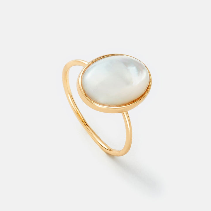 Sara Patino Jewelry Gold Grande Oval Pearl Ring