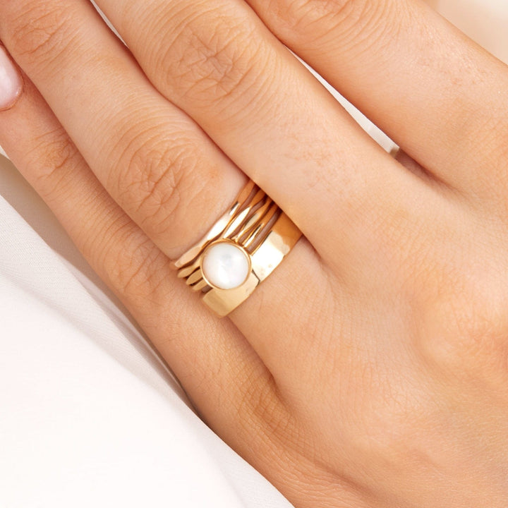 Sara Patino Jewelry Gold Round Pearl Ring