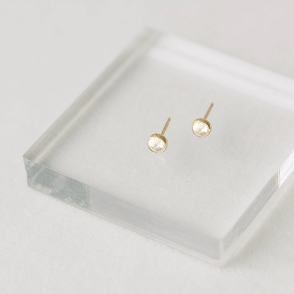 Sara Patino Jewelry Gold White Topaz Stud Earrings