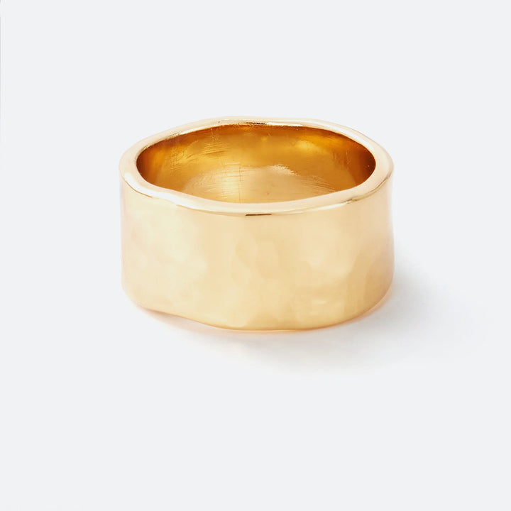 Sara Patino Jewelry Golden Orbit Hammered Cigar Band