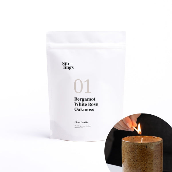 Bergamot, White Rose, Oakmoss Candle Refill Kit