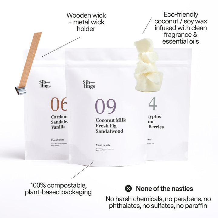Sweet Woods Candle Refill Pack