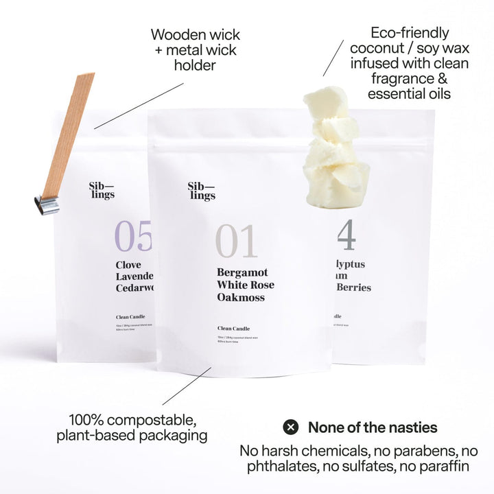 Candle Refill Pack – Set of 3