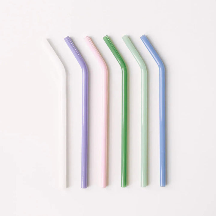 Simply Straws Classic 10" Glass Straw Set - Cote d'Azur