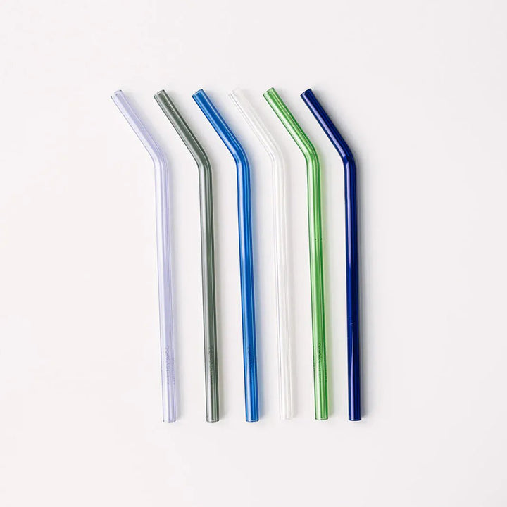 Simply Straws Classic 10" Glass Straw Set - Seaglass