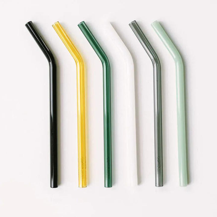 Simply Straws Classic 6" Glass Straw Set - Fjord Mist