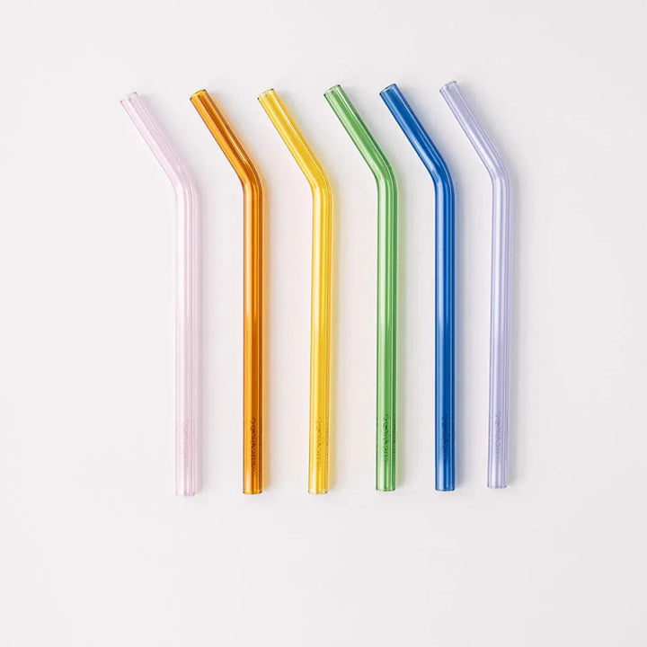 Simply Straws Classic 6" Glass Straw Set - Iridium