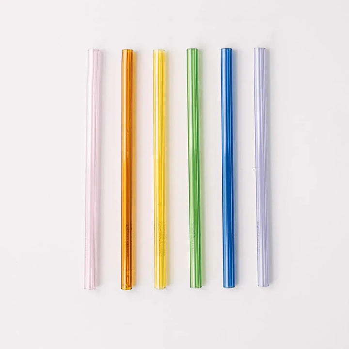 Simply Straws Classic 6" Glass Straw Set - Iridium