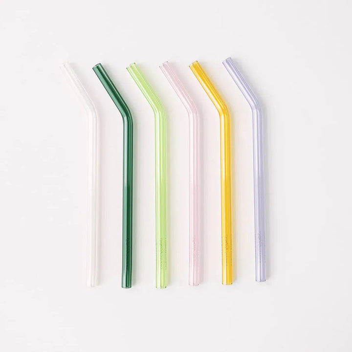 Simply Straws Classic 6" Glass Straw Set - Meadow
