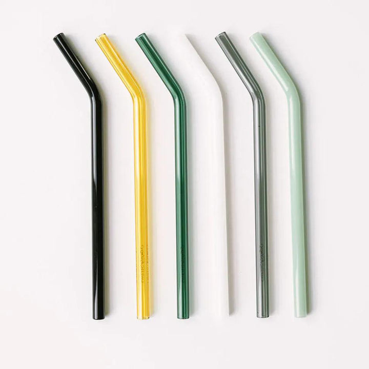 Simply Straws Classic 8" Glass Straw Set - Fjord Mist