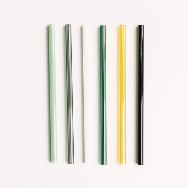 Simply Straws Classic 8" Glass Straw Set - Fjord Mist