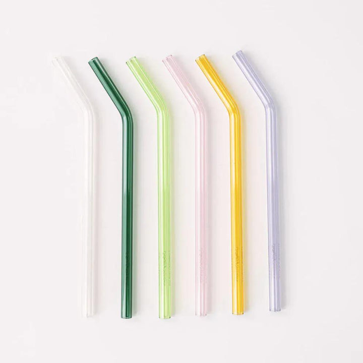 Simply Straws Classic 8" Glass Straw Set - Meadow
