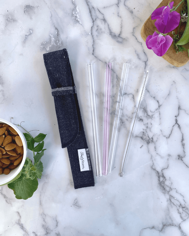 Simply Straws Glass Straw Sleeve Set