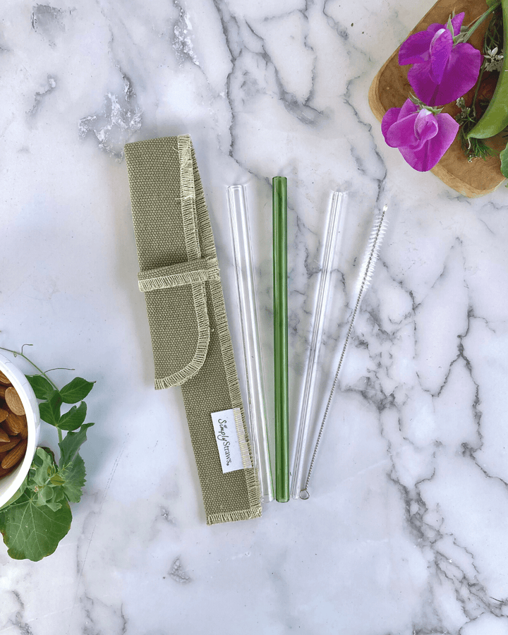 Simply Straws Glass Straw Sleeve Set