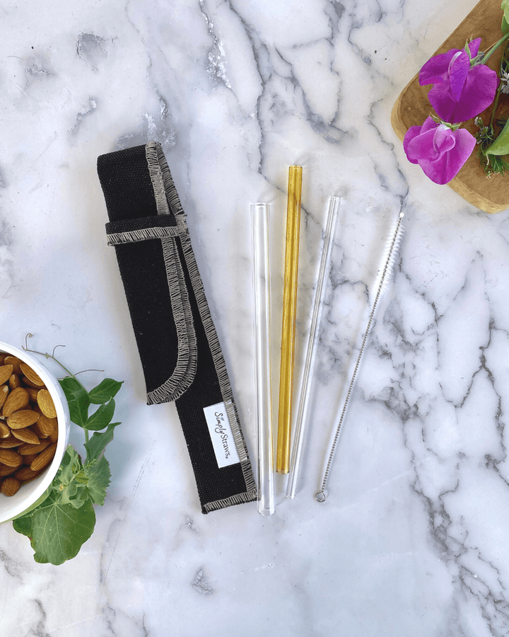 Simply Straws Glass Straw Sleeve Set