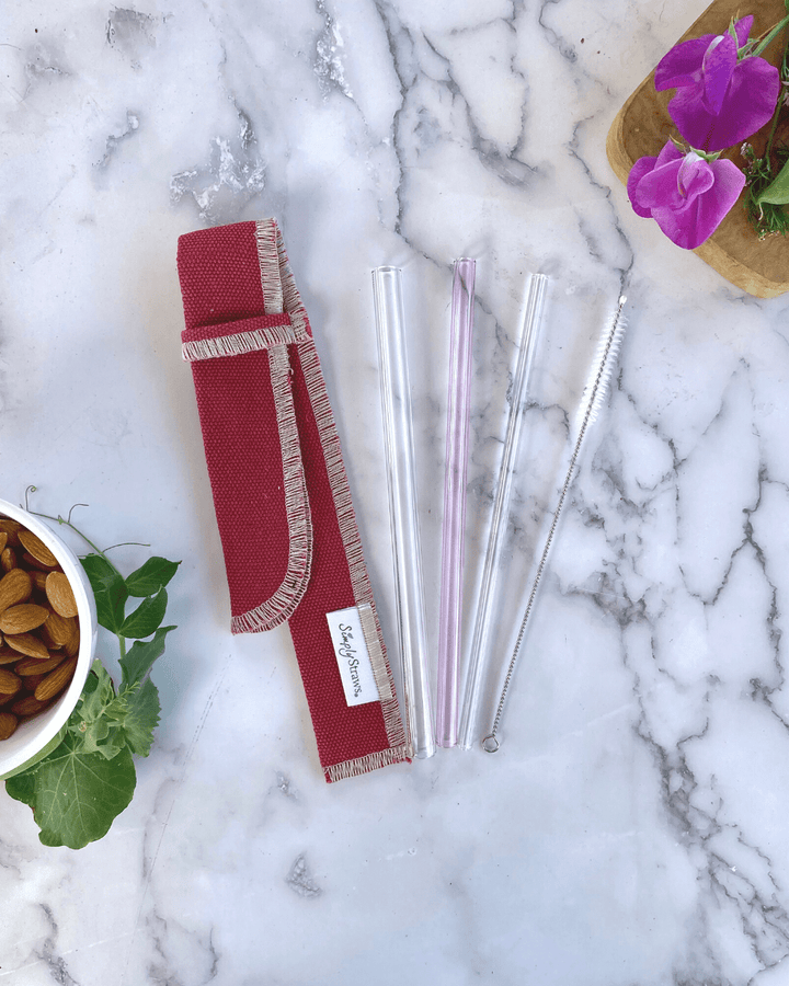 Simply Straws Glass Straw Sleeve Set