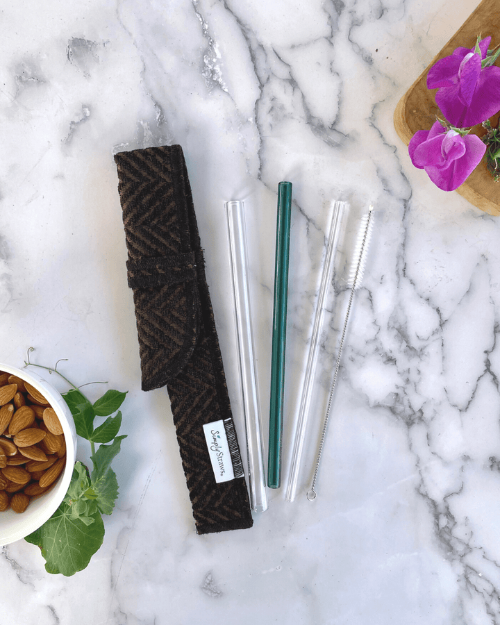 Simply Straws Glass Straw Sleeve Set