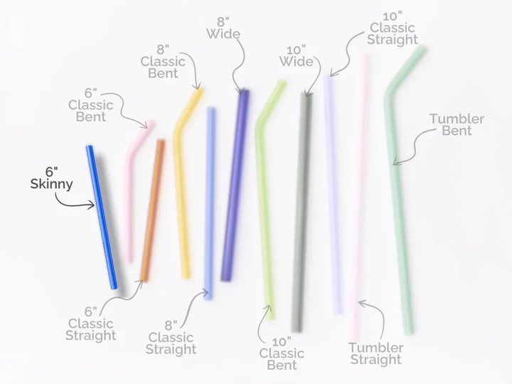 Simply Straws Skinny 6" Glass Cocktail Straw Set - Air