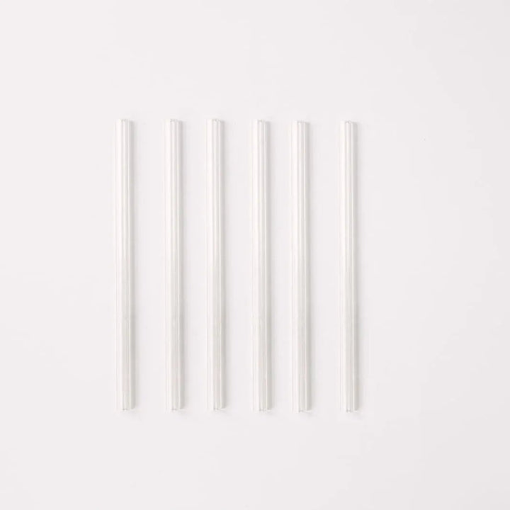 Simply Straws Skinny 6" Glass Cocktail Straw Set - Air