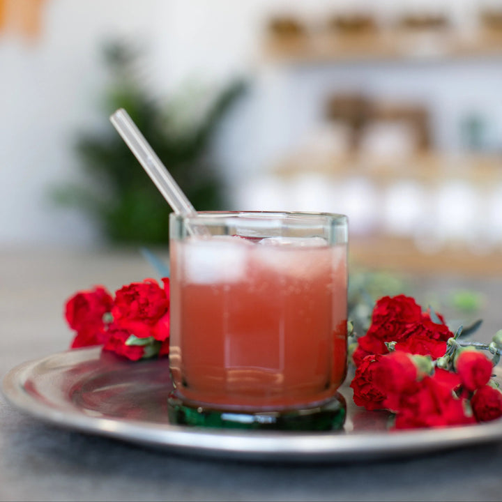 Simply Straws Skinny 6" Glass Cocktail Straw Set - Fjord Mist