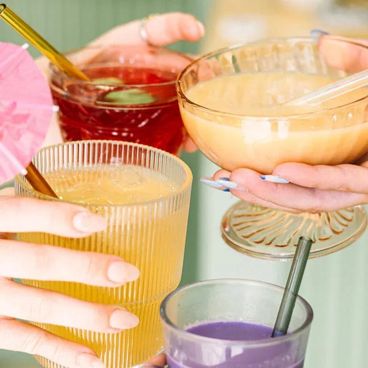 Simply Straws Skinny 6" Glass Cocktail Straw Set - Meadow