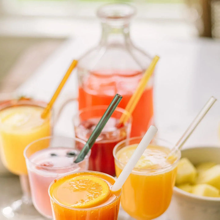 Simply Straws Skinny 6" Glass Cocktail Straw Set - Meadow