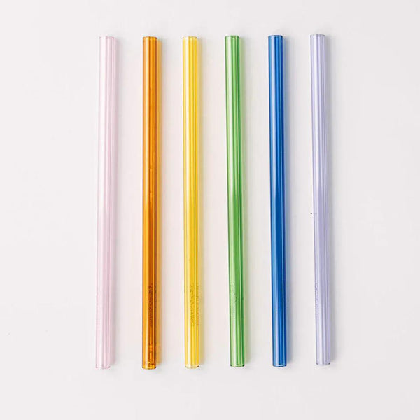 Simply Straws Straight Classic 8" Glass Straw Set - Iridium