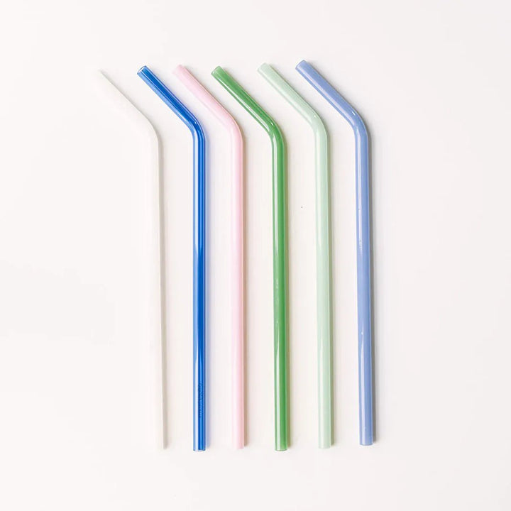 Simply Straws Tumbler 12" Glass Straw Set - Cote d'Azur